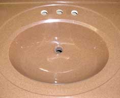 Recessed oval bowl for bathroom vanity